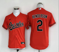 Youth Nike Baltimore Orioles #2 Gunnar Henderson Orange Authentic Stitched MLB Jersey
