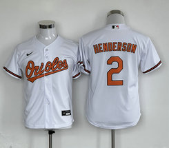 Youth Nike Baltimore Orioles #2 Gunnar Henderson White Authentic Stitched MLB Jersey