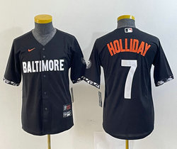 Youth Nike Baltimore Orioles #7 Jackson Holliday Black 2023 City Stitched Baseball Jersey