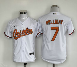 Youth Nike Baltimore Orioles #7 Jackson Holliday White Authentic Stitched MLB Jersey