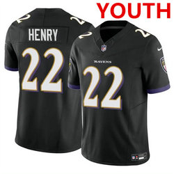 Youth Nike Baltimore Ravens #22 Derrick Henry Black Vapor Untouchable Authentic Stitched NFL Jersey