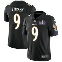 Youth Nike Baltimore Ravens #9 Justin Tucker Black Vapor Untouchable With 2024 Super Bowl (LVIII ) patch Jersey