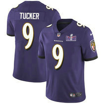 Youth Nike Baltimore Ravens #9 Justin Tucker Purple Vapor Untouchable With 2024 Super Bowl (LVIII ) patch Jersey