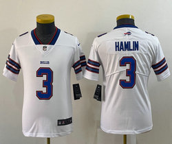 Youth Nike Buffalo Bills #3 Damar Hamlin White Vapor Untouchable Authentic Stitched NFL Jersey