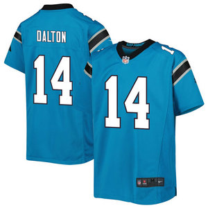 Youth Nike Carolina Panthers #14 Andy Dalton Blue Vapor Untouchable Authentic Stitched NFL Jersey