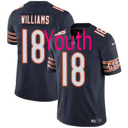 Youth Nike Chicago Bears #18 Caleb Williams Blue Vapor Untouchable Authentic Stitched NFL Jersey