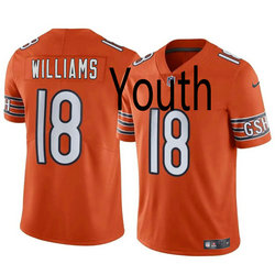 Youth Nike Chicago Bears #18 Caleb Williams Orange Vapor Untouchable Authentic Stitched NFL Jersey