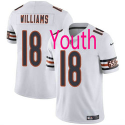 Youth Nike Chicago Bears #18 Caleb Williams White Vapor Untouchable Authentic Stitched NFL Jersey