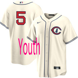 Youth Nike Chicago Cubs #5 Christopher Morel Chicago Cream Field Of Dreams Game Stitched MLB Jersey