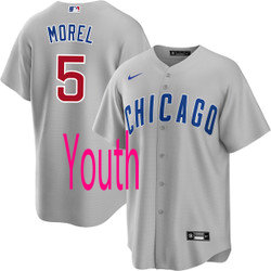 Youth Nike Chicago Cubs #5 Christopher Morel Chicago Gray Game Stitched MLB Jersey
