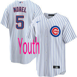 Youth Nike Chicago Cubs #5 Christopher Morel Chicago White Game Stitched MLB Jersey