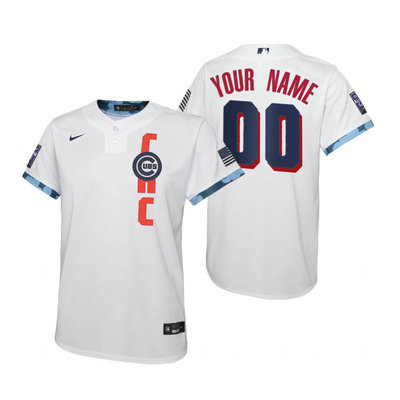 Youth Nike Chicago Cubs Custom Any Name 2021 All star White Game Authentic Stitched MLB Jersey
