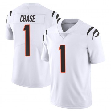 Youth Nike Cincinnati Bengals #1 Ja'Marr Chase White 2021 NFL Draft Vapor Untouchable Authentic Stitched NFL Jersey