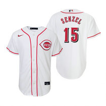 Youth Nike Cincinnati Reds #15 Nick Senzel White Authentic Stitched MLB Jersey