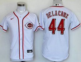 Youth Nike Cincinnati Reds #44 Elly De La Cruz White Authentic Stitched MLB Jerseys