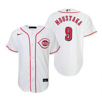 Youth Nike Cincinnati Reds #9 Mike Moustakas White Authentic Stitched MLB Jersey