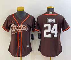Youth Nike Cleveland Browns #24 Nick Chubb Brown Joint Authentic Stitched baseball jersey