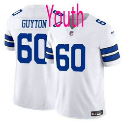 Youth Nike Dallas Cowboys #60 Tyler Guyton White 2024 Draft Vapor Untouchable Football Jersey