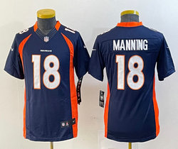 Youth Nike Denver Broncos #18 Peyton Manning Blue Vapor Untouchable Authentic Stitched NFL Jersey