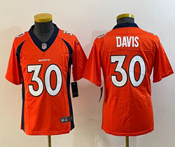 Youth Nike Denver Broncos #30 Terrell Davis Orange Vapor Untouchable Authentic stitched NFL jersey