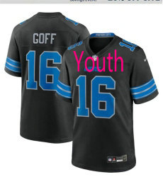 Youth Nike Detroit Lions #16 Jared Goff Black Vapor Untouchable Authentic Stitched NFL Jersey