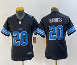 Youth Nike Detroit Lions #20 Barry Sanders Black 2024 F.U.S.E. Authentic Stitched NFL Jersey