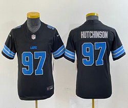 Youth Nike Detroit Lions #97 Aidan Hutchinson Black 2024 F.U.S.E. Authentic Stitched NFL Jersey