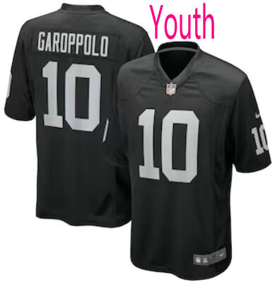 Youth Nike Las Vegas Raiders #10 Jimmy Garoppolo Black Vapor Untouchable Authentic Stitched NFL Jersey