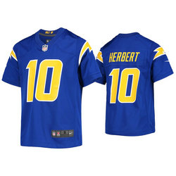Youth Nike Los Angeles Chargers #10 Justin Herbert Royal Vapor Untouchable Authentic Stitched NFL Jersey