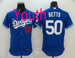 Youth Nike Los Angeles Dodgers #50 Mookie Betts Blue Flexbase Authentic Stitched MLB Jersey