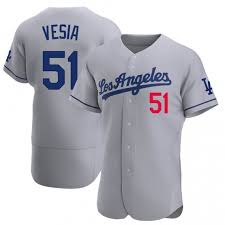 Youth Nike Los Angeles Dodgers #51 Alex Vesia Gray MLB jersey