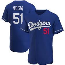 Youth Nike Los Angeles Dodgers #51 Alex Vesia number in front Blue MLB jersey