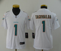 Youth Nike Miami Dolphins #1 Tua Tagovailoa White Vapor Untouchable Authentic Stitched NFL Jersey