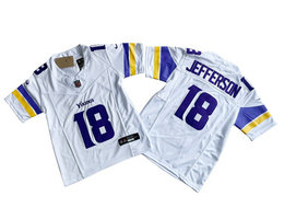 Youth Nike Minnesota Vikings #18 Justin Jefferson White 2023 F.U.S.E. Stitched Football Jersey