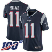 Youth Nike New England Patriots #11 Julian Edelman 100th Season Blue Vapor Untouchable Authentic Stitched NFL Jersey