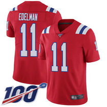 Youth Nike New England Patriots #11 Julian Edelman 100th Season Red Vapor Untouchable Authentic Stitched NFL Jersey
