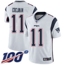 Youth Nike New England Patriots #11 Julian Edelman 100th Season White Vapor Untouchable Authentic Stitched NFL Jersey