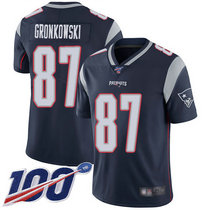 Youth Nike New England Patriots #87 Rob Gronkowski 100th Season Blue Vapor Untouchable Limited Authentic Stitched NFL Jersey