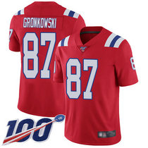 Youth Nike New England Patriots #87 Rob Gronkowski 100th Season Red Vapor Untouchable Authentic Stitched NFL Jersey