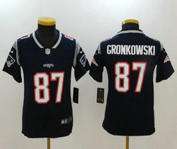 Youth Nike New England Patriots #87 Rob Gronkowski Blue Vapor Untouchable Authentic Stitched NFL Jersey