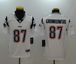 Youth Nike New England Patriots #87 Rob Gronkowski White Vapor Untouchable Authentic Stitched NFL Jersey