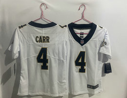 Youth Nike New Orleans Saints #4 Derek Carr White Vapor Untouchable Authentic Stitched NFL Jersey