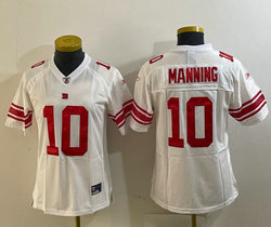 Youth Nike New York Giants #10 Eli Manning Whitee Vapor Untouchable Authentic Stitched NFL Jersey