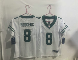 Youth Nike New York Jets #8 Aaron Rodgers White Throwback Vapor Untouchable Authentic Stitched NFL Jersey