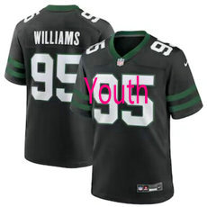 Youth Nike New York Jets #95 Quinnen Williams Black 2024 F.U.S.E. Authentic Stitched NFL Jersey