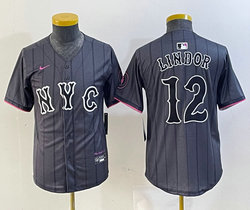 Youth Nike New York Mets #12 Francisco Lindor 2024 City Authentic Stitched MLB Jersey