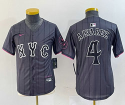 Youth Nike New York Mets #4 Francisco Alvarez 2024 City Authentic Stitched MLB Jersey