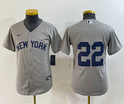 Youth Nike New York Yankees #22 Juan Soto no name 2021 Field of Dreams Authentic Stitched MLB Jersey