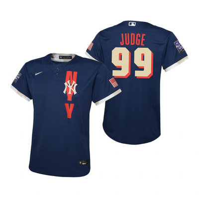 Youth Nike New York Yankees #99 Aaron Judge 2021 All star Blue Game Authentic Stitched MLB Jersey