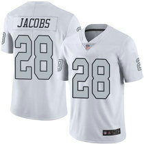 Youth Nike Oakland Raiders #28 Josh Jacobs White Rush Authentic Stitched NFL Jersey
